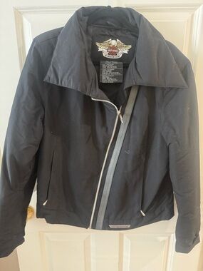 Woman Harley-Davidson Black Asymmetrical Zip Bomber Jacket